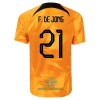 Officiële Voetbalshirt Nederland Frenkie de Jong 21 Thuis WK 2022 - Heren